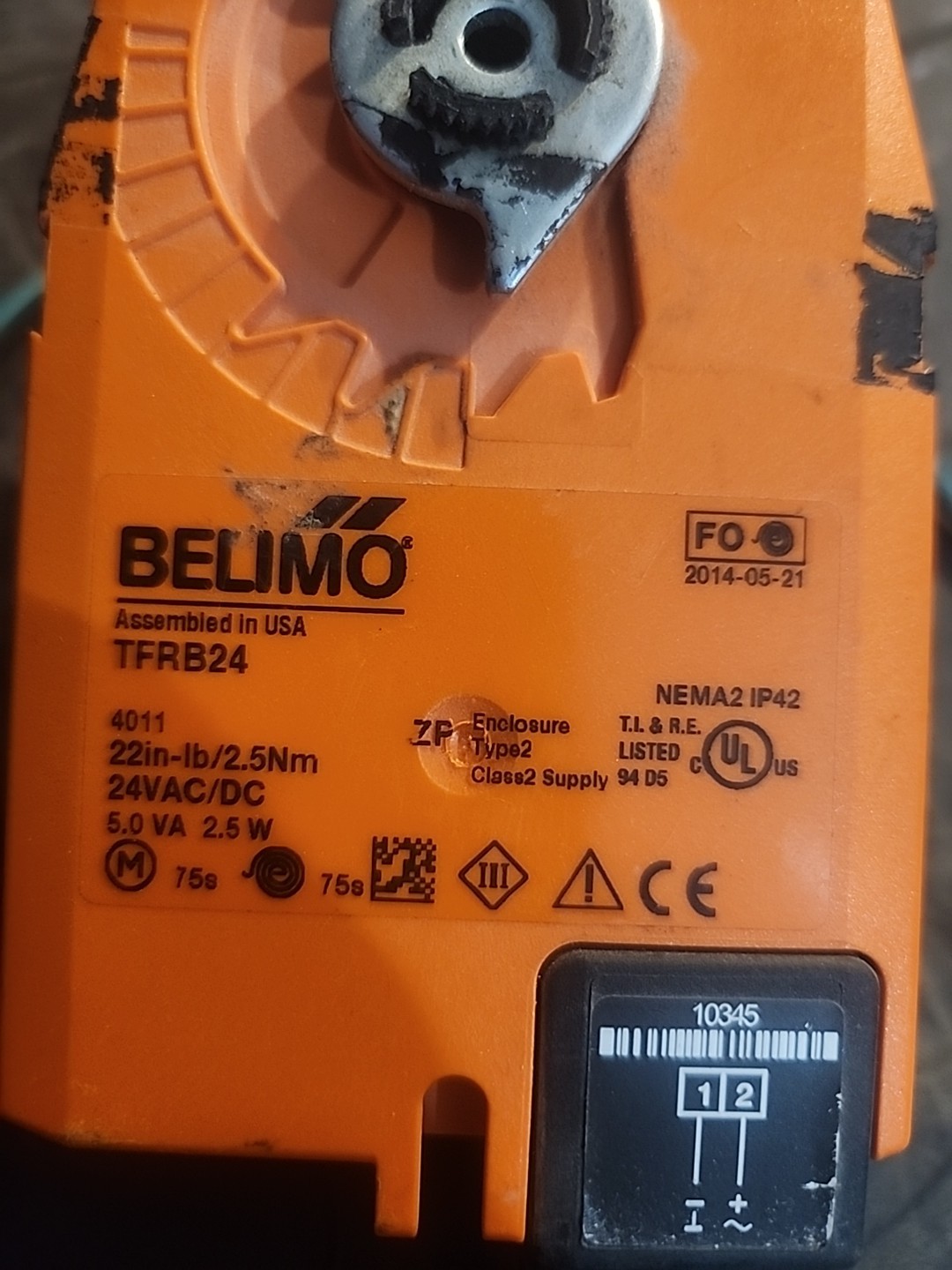 Belimo TFRB24-SR actuator.