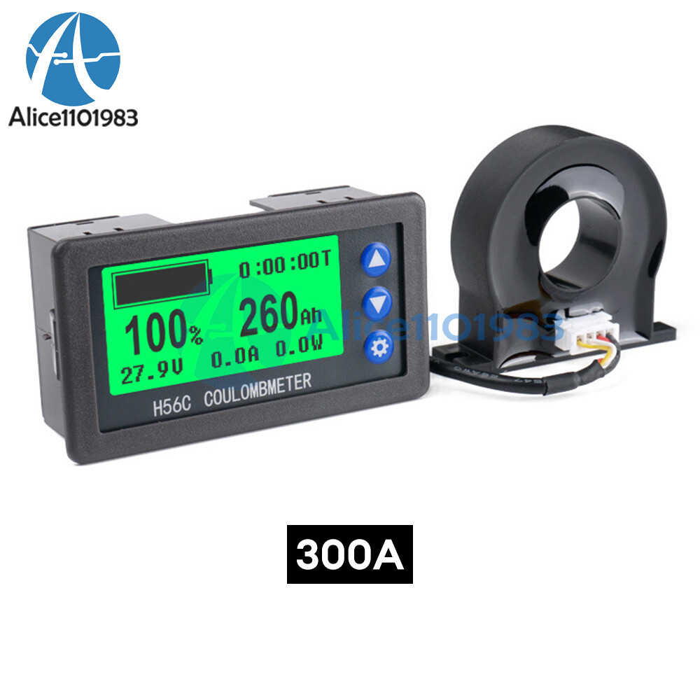 DC 9-100V 50-400A Battery Hall Coulometer Voltmeter Ammeter Coulomb Meter
