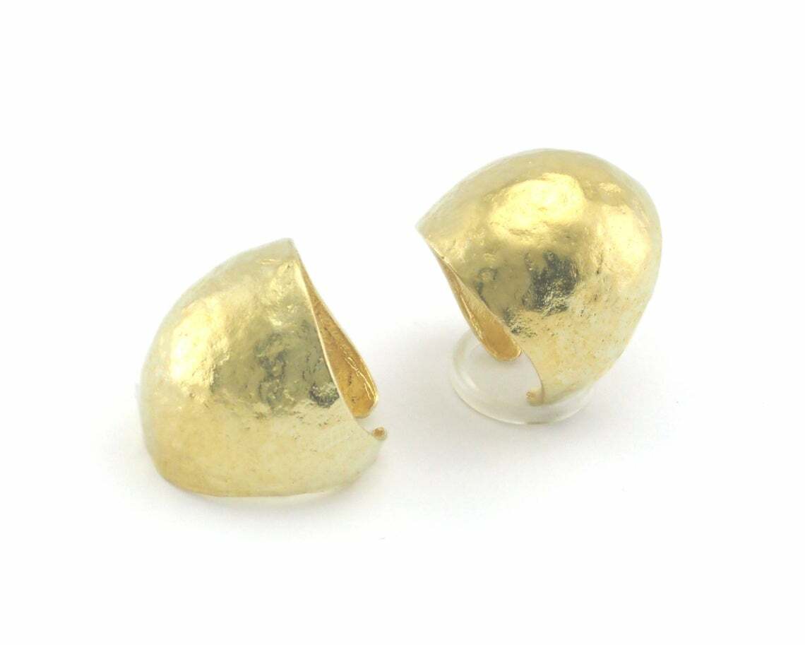 Hammered dome Statement Adjustable Ring Raw brass (6 - 7US inner size) 3005