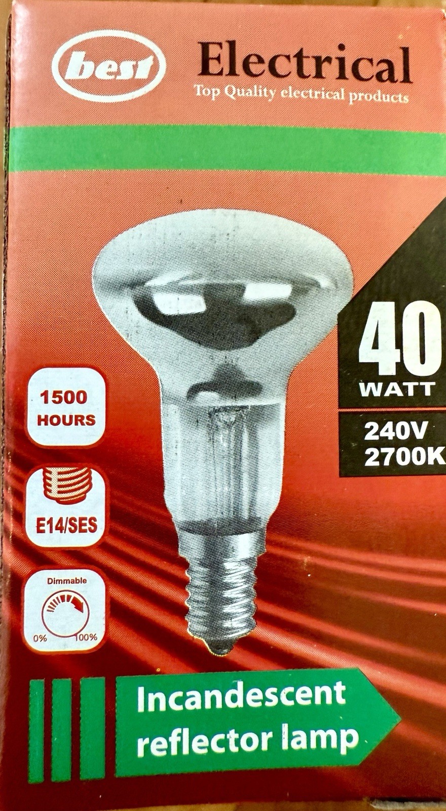 40W SES E14 R39 240V Reflector Bulb For Mathmos Lava Lamp