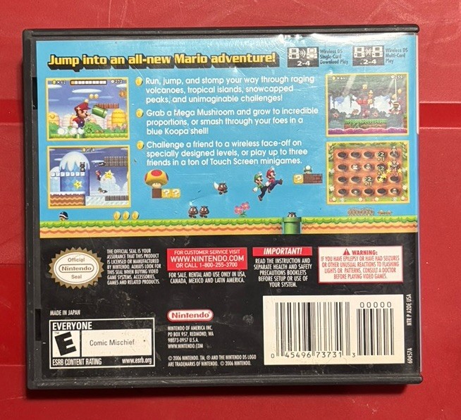 New Super Mario Bros Nintendo DS AUTHENTIC REPLACEMENT CASE ONLY