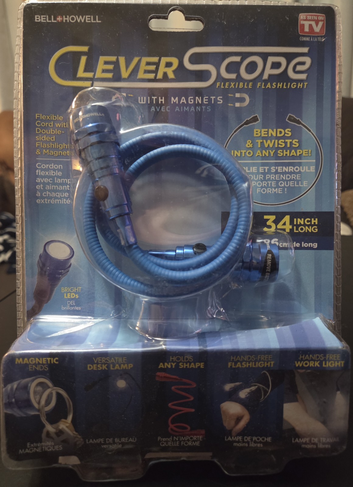 🔥🔥2016 BELL & HOWELL  34IN FLEXIBLE FLASHLIGHT W/ MAGNETS  **NEW/SEALED**