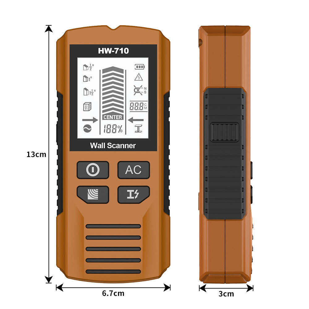 HW-710 Multi-Functional Stud Finder Wall Scanner AC Cable Wires Depth Tracker GN