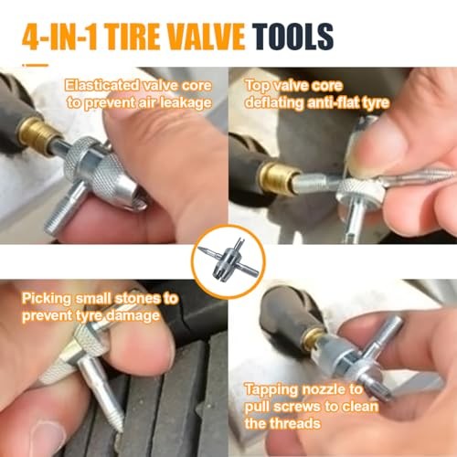 Quick Change Tire Valve Stem Tool Kit, Tire Valve Core Remover Quickly Red
