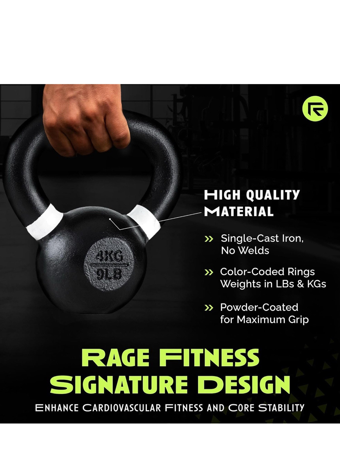 TRX Rubber Coated Kettlebell, 12kg, 26lb, Ships Next Day