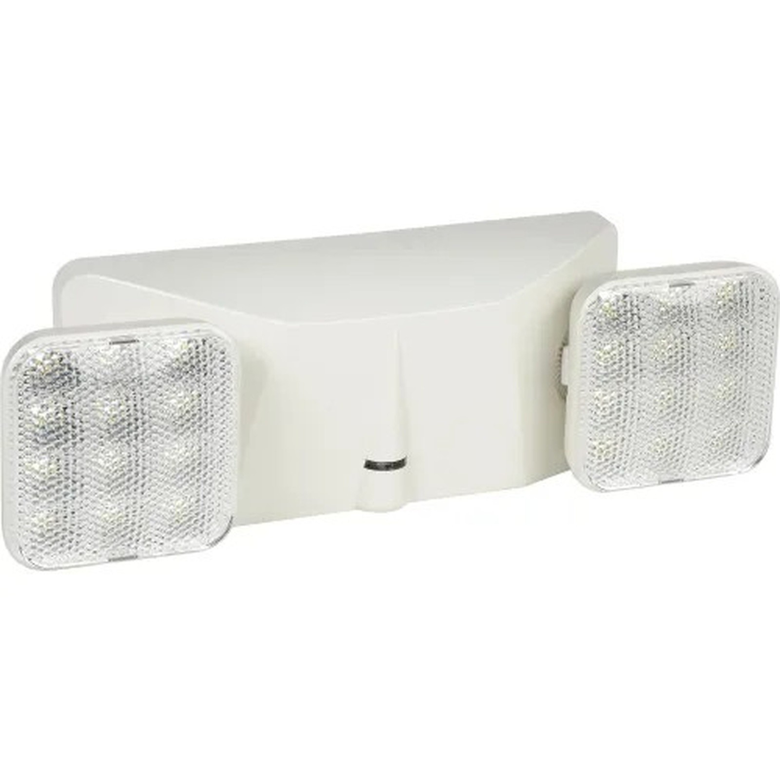 2 Head Square LED Emergency Unit w/ Adjustable Optics, Ni-Cad Battery Backup