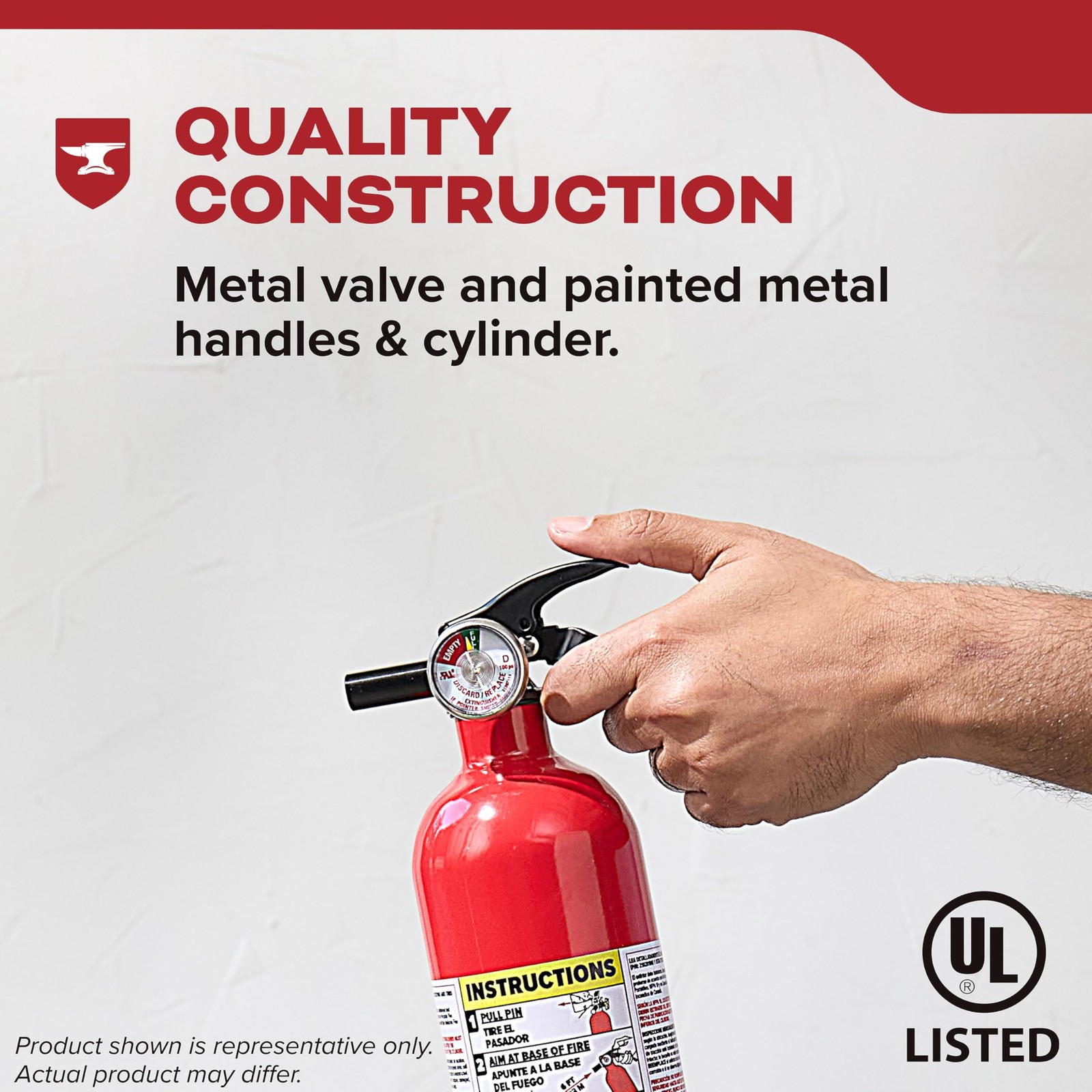 Kidde Basic 5 Fire Extinguisher for Home, 5-B:C, FA5G
