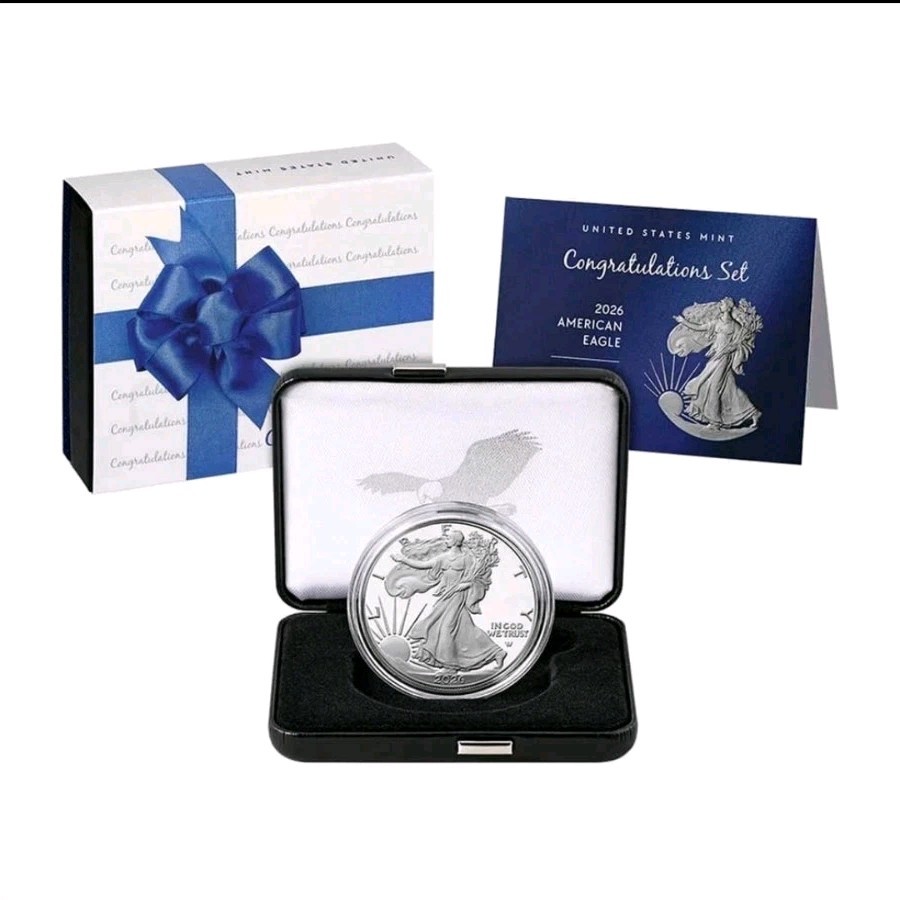 2026 P 1 oz Proof American Silver Eagle Congratulations Coin Set