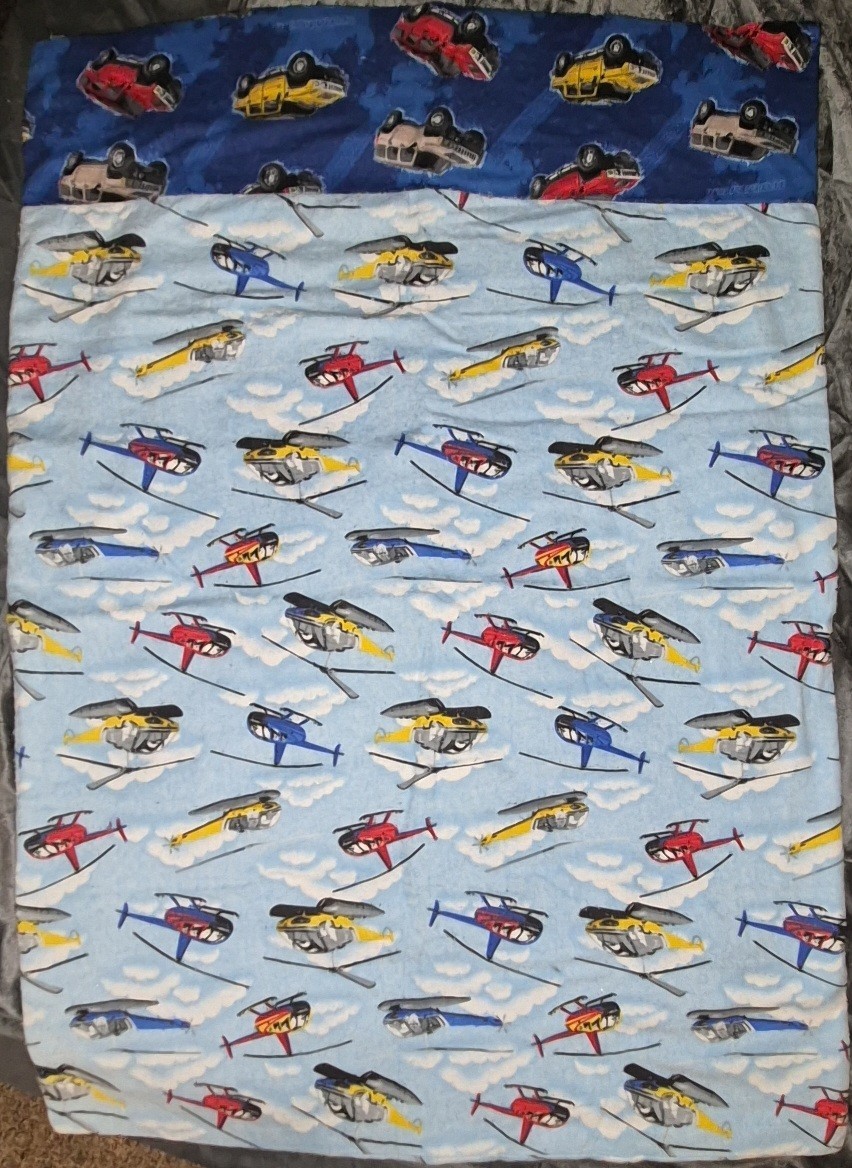 Very Soft Handmade Helicopters & Cars Kid's Pillowcase *new*