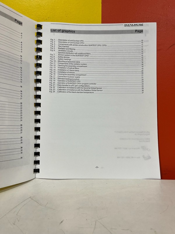 MATERIAL TESTING SOLUTIONS SUNTEST CPS / CPS+ Power Supply Operating Manual