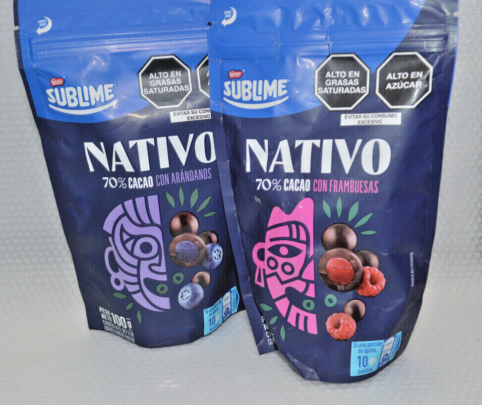 Nestle Sublime Nativo 70% Cacao Chocolate Bitter con Fruta 100g/3.52oz Choose