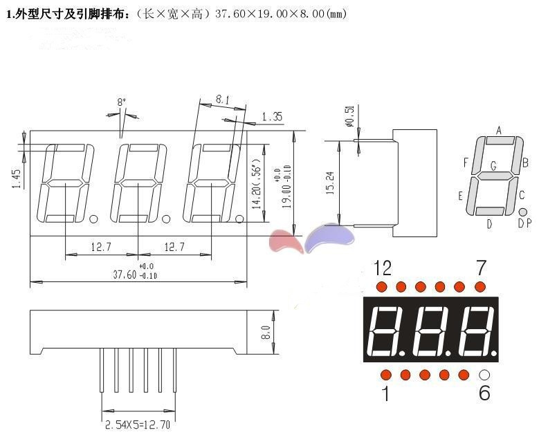 10PCS 0.56 inch 3 digit Red Led display 7 segment Common Anode