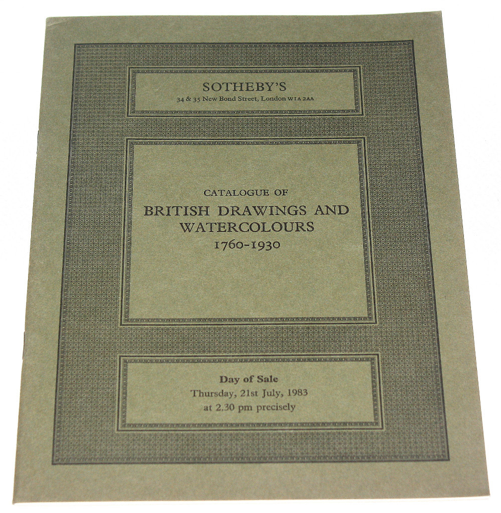 Sotheby's Catalogue British Drawings Watercolours 1760-1930 1983 + Price List
