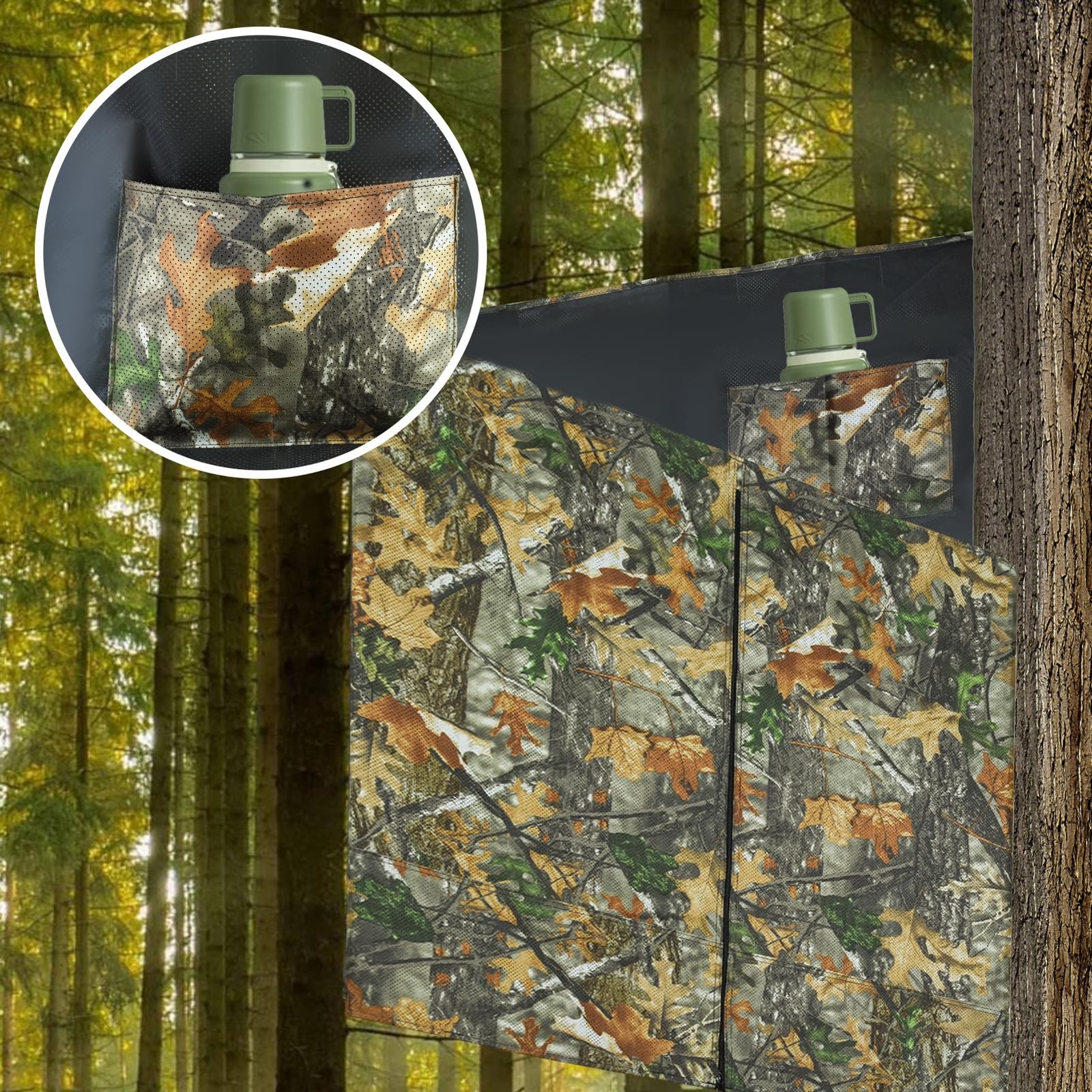 See Through Hunting Tree Stand Blind, 102x36IN, Three-sided,