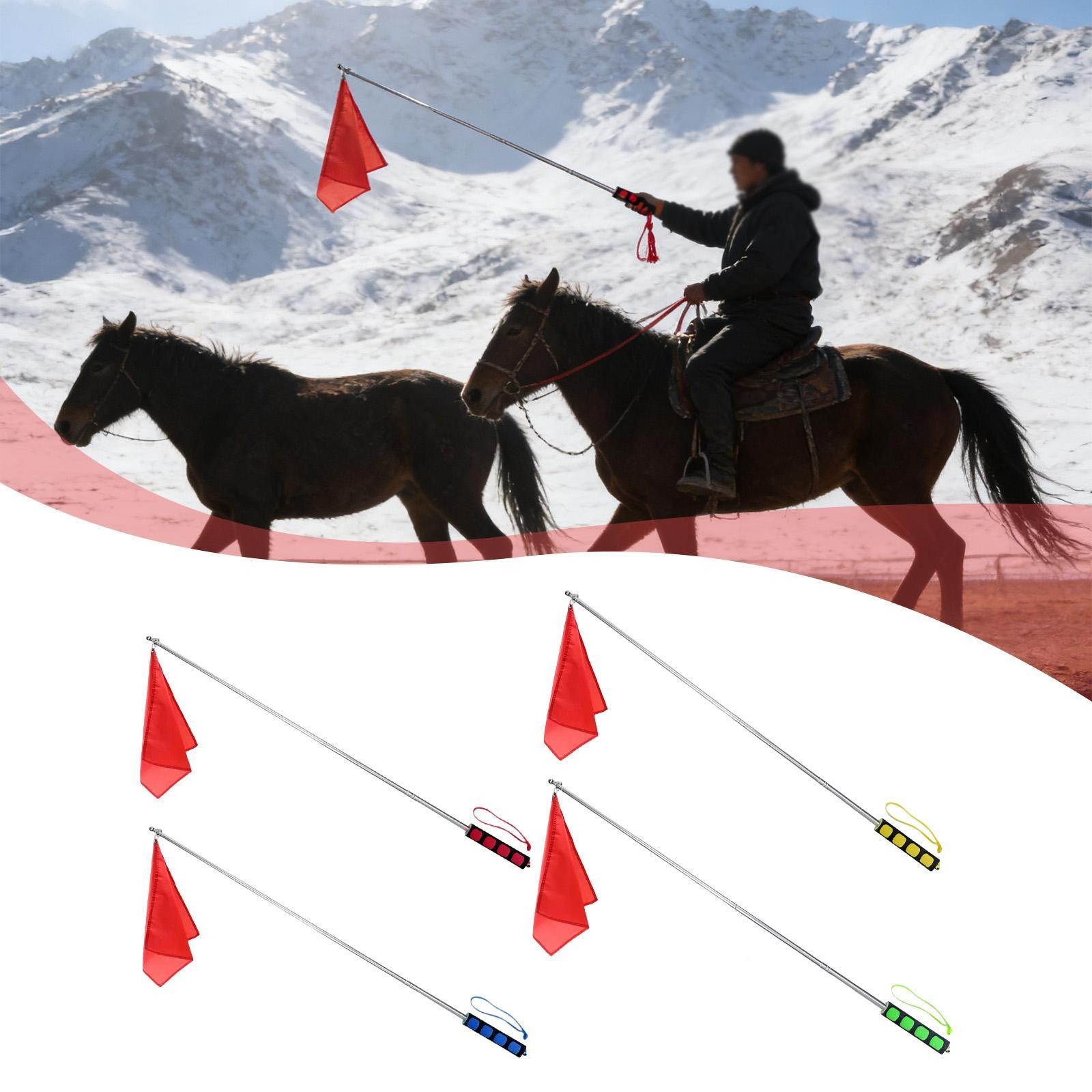 Horse Training Flag Portable Replacement Outdoor Equine Retractable Flagpole