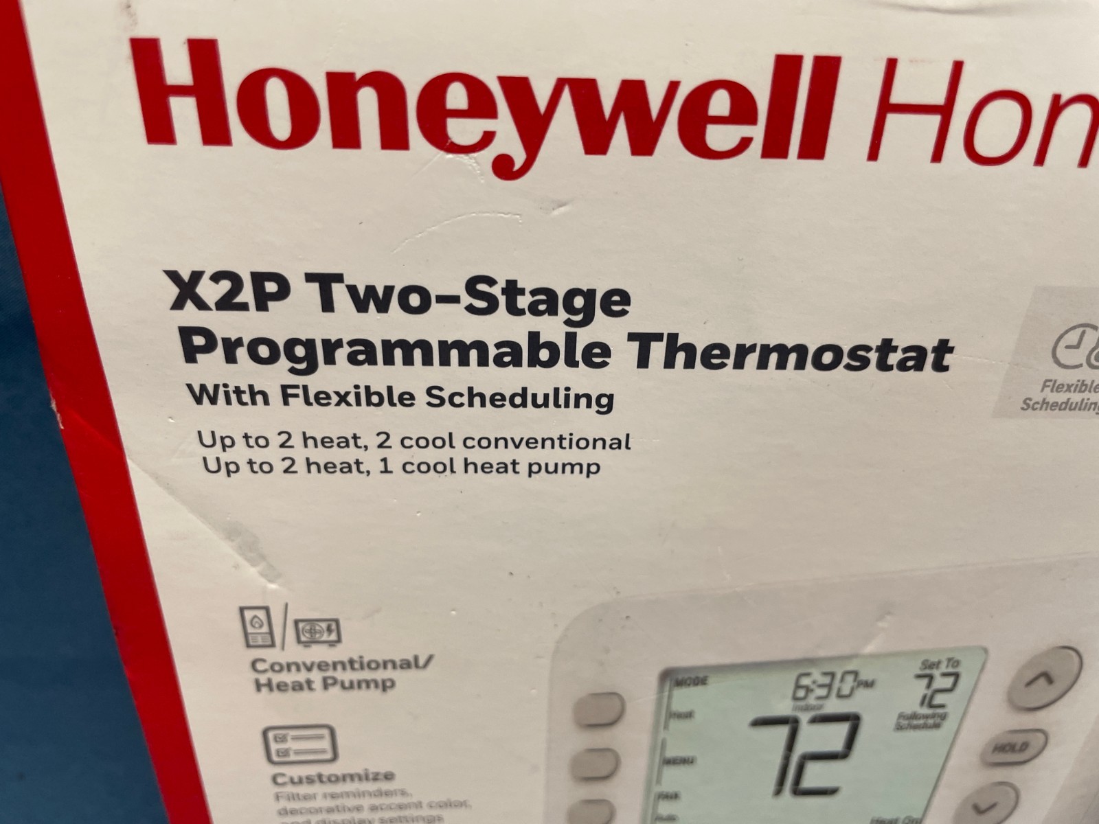 Honeywell Home X2P Two-Stage Programmable Thermostat Model RTH22B