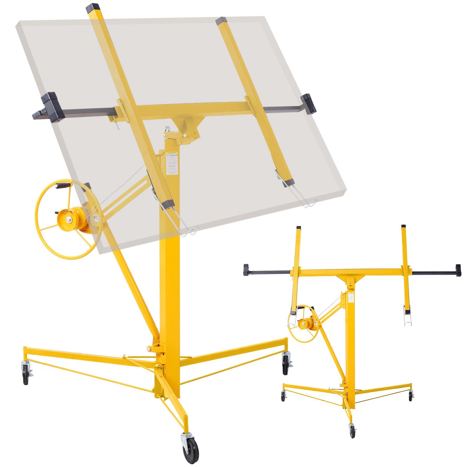 11' Drywall Lift Plasterboard Sheetrock Lifter Hoist Carrier w/ Lockable Wheels