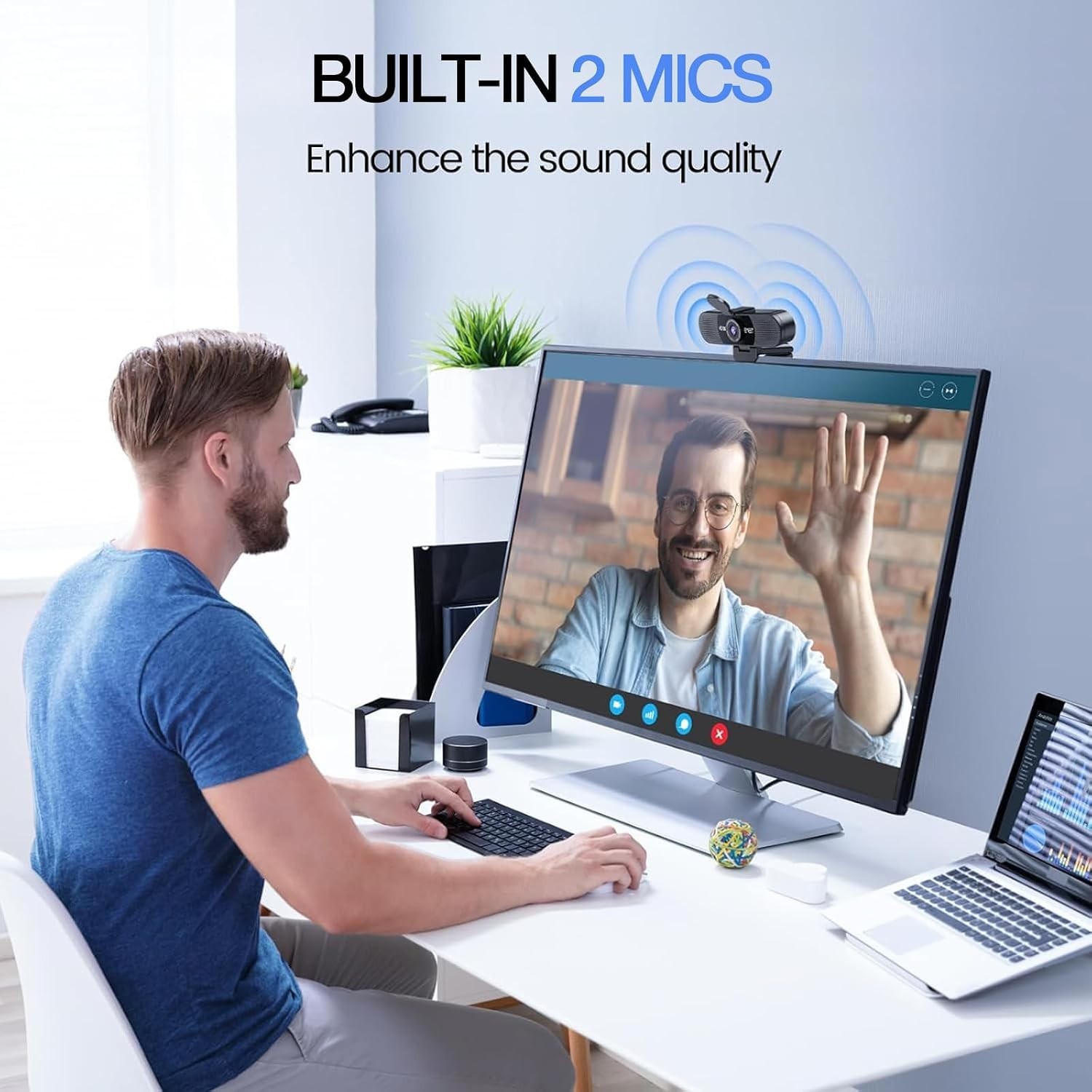 C960 1080P Webcam with Microphone, 2 Mics, 90° FOV, Computer Camera | USB Typ...