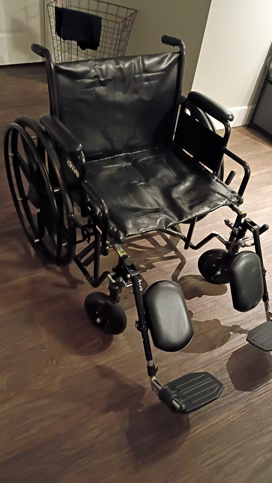 Drive Manual Wheelchair Black Foldable Detachable Footrests Steel Adult 4 Wheels