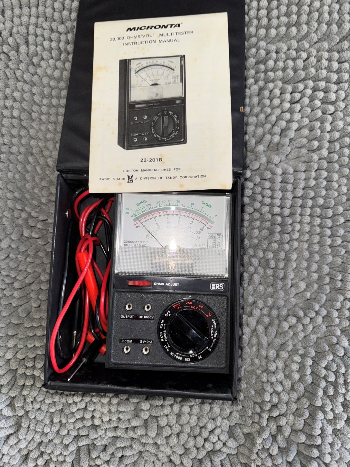 Micronta Multitester volt Meter dc Range tester cords ohms swr cb radio ham