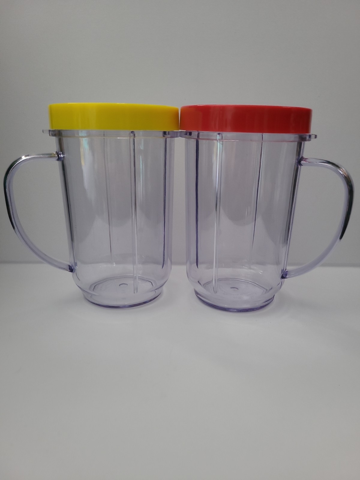 2 Magic Bullet Blender Mugs Cups- Red And Yellow