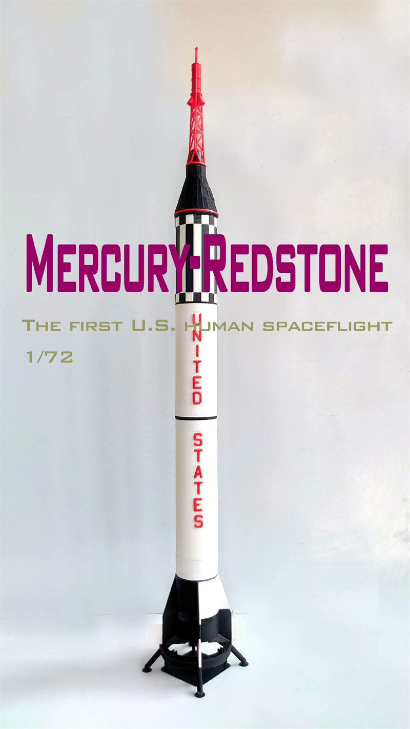 1:72 Redstone Launch Vehicle Rocket Model Finished Painted Spacecraft Gifts