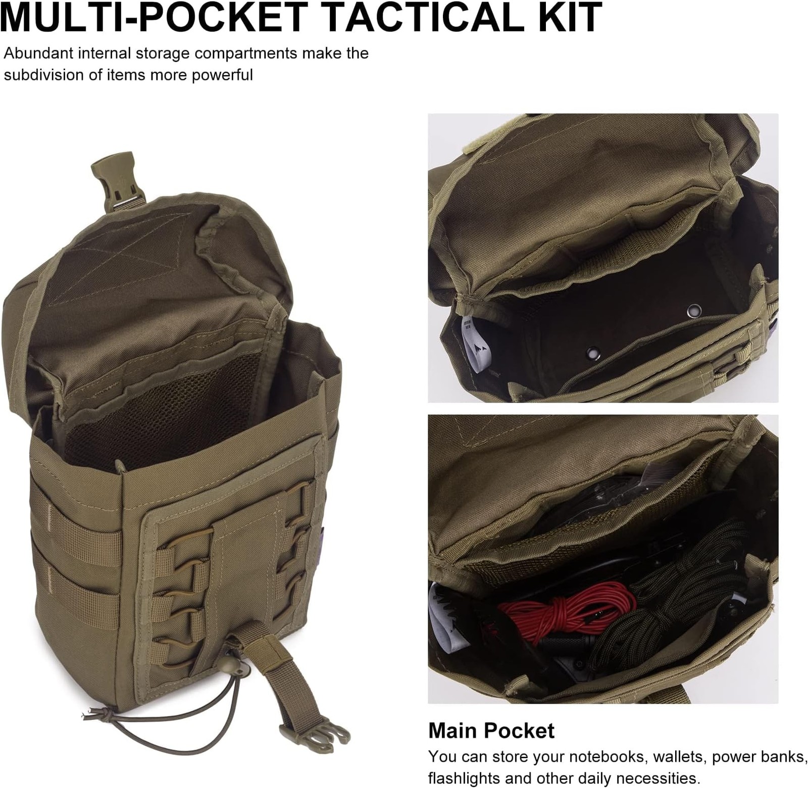 Mardingtop Molle Admin Pouch,EDC Pouch, Tactical Drawstring Pouch,Utility Pouch