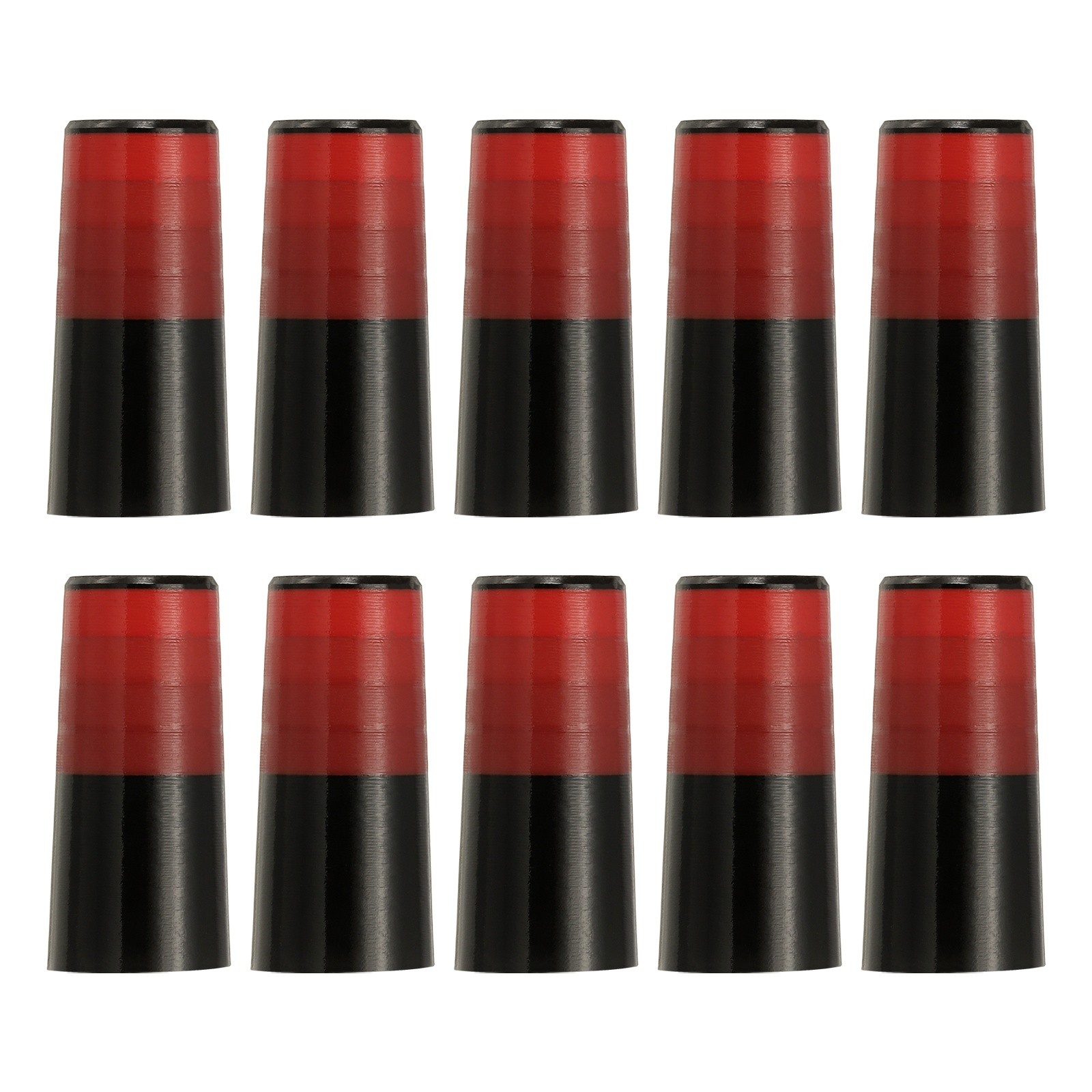 Golf Iron Ferrules Fits 0.35In Tapered Shafts 10Pack & Red/Black