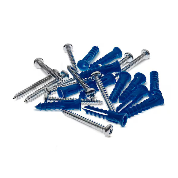 12 Strainless Steel Screws & 12 Plastic Wall Anchors for Mounting Stainless