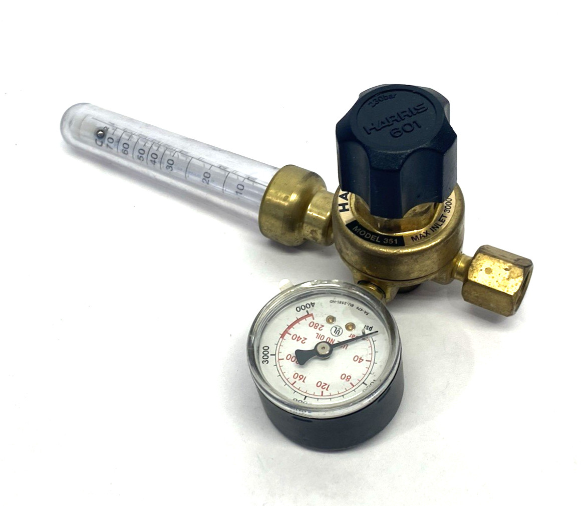 Harris 351 Zero Compensated Cyl. Flowmeter Regulator 3100331 MISSING REAR PIPE