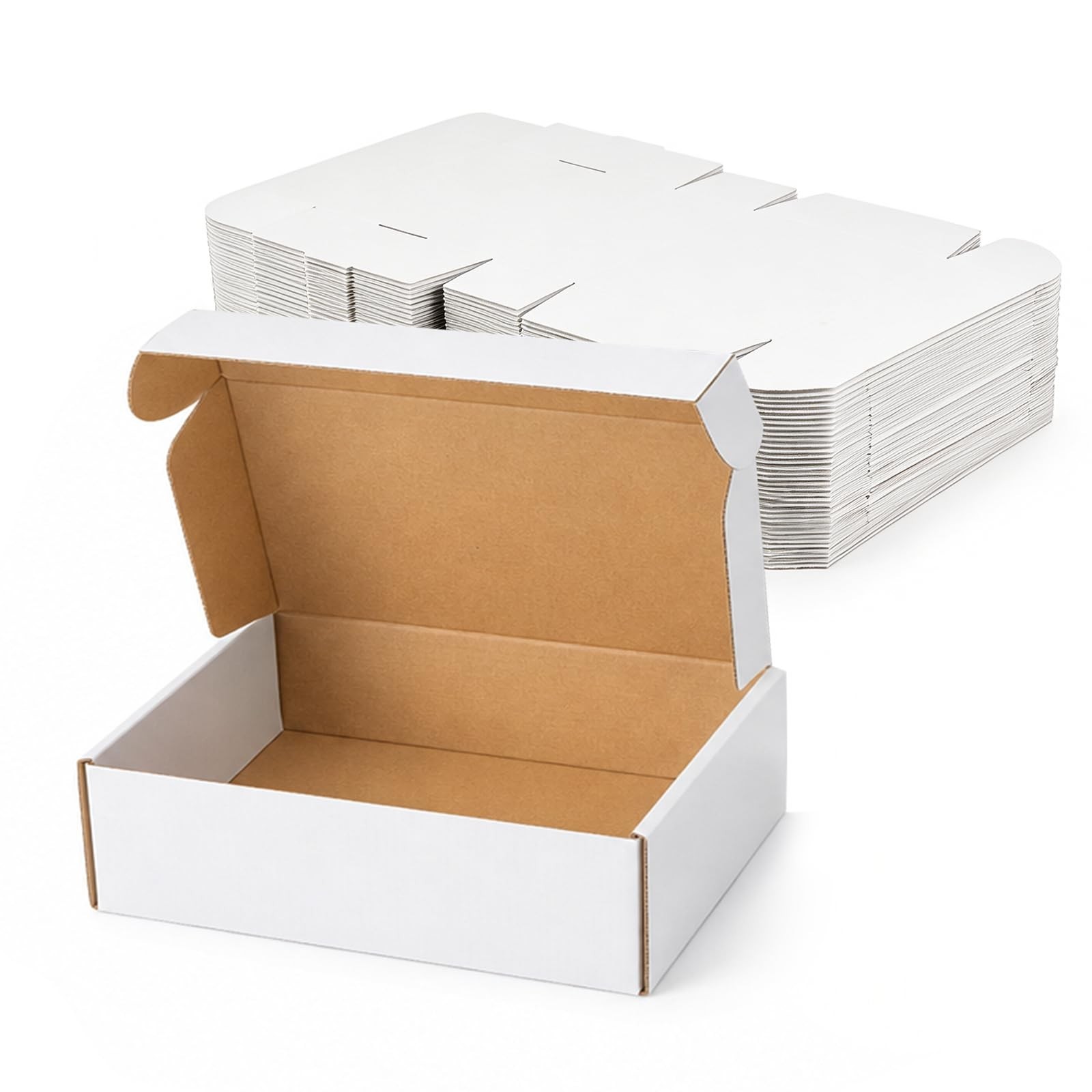 20 Pack 12x9x4 Inch White Shipping Boxes, Corrugated Cardboard Mailer Boxes f...
