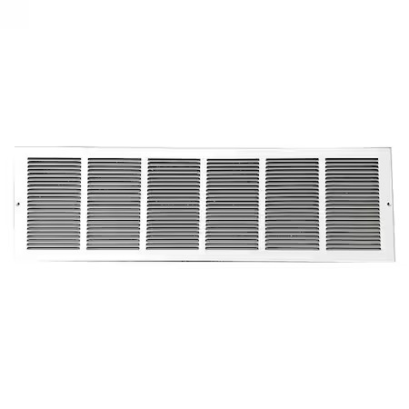 Ceiling/Wall Return Air Grille, 30 In W X 8 In H Opening, 690Cfm, White, Steel,