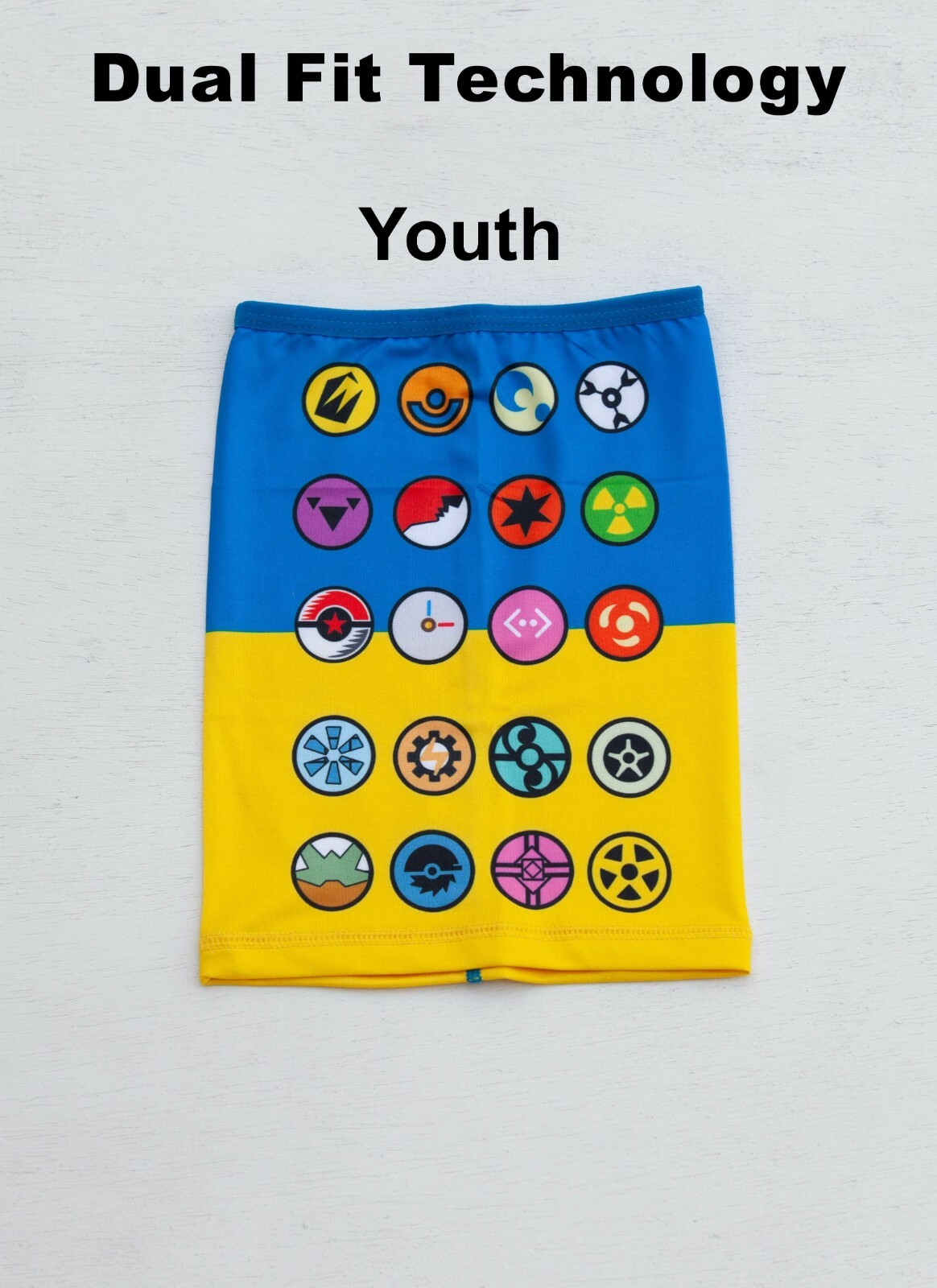 Pokemon Neck Gaiter Face Covering Mask (3 Sizes - Youth / Kids, S/M, L/XL)