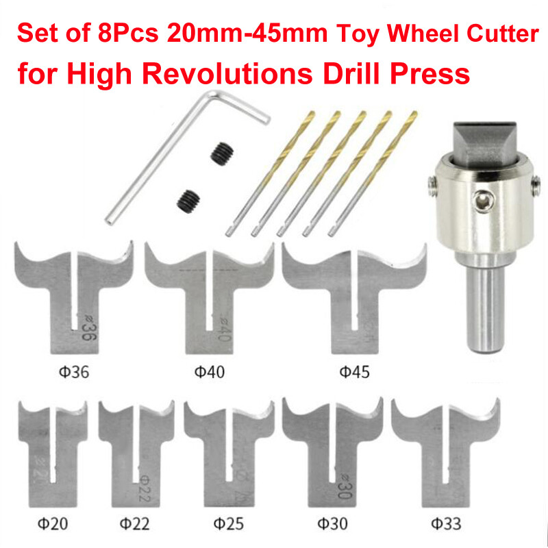 20mm-45mm Toy Wheel Cutter for High Revolutions Drill Press 20pcs/set