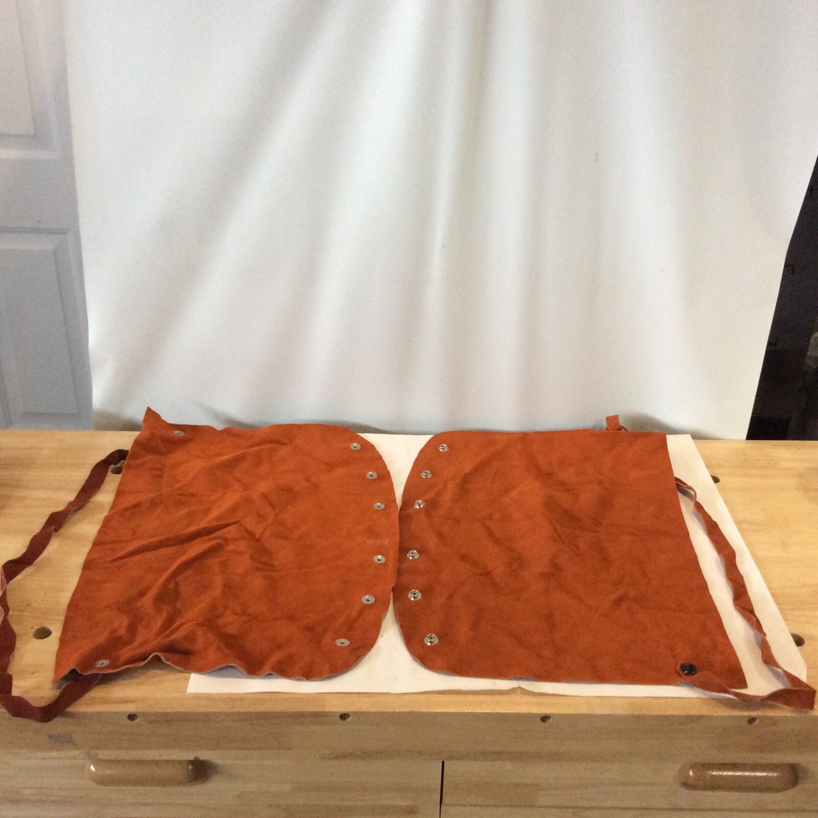 2 Leather Welding Bibs with Snaps Red Ram Brand Size Small