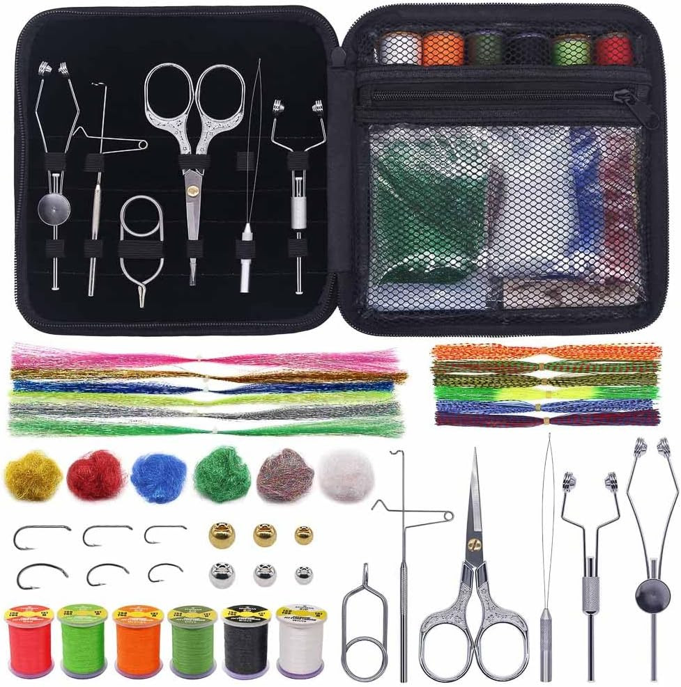 Fly Tying Starter Kit with Tools and Materials for Lure Building
