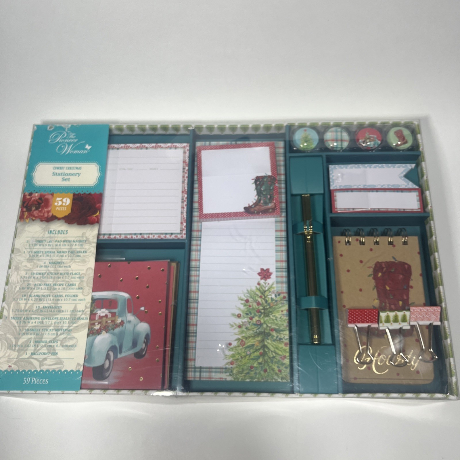 The Pioneer Woman Cowboy Christmas Stationery Set 59 Pieces