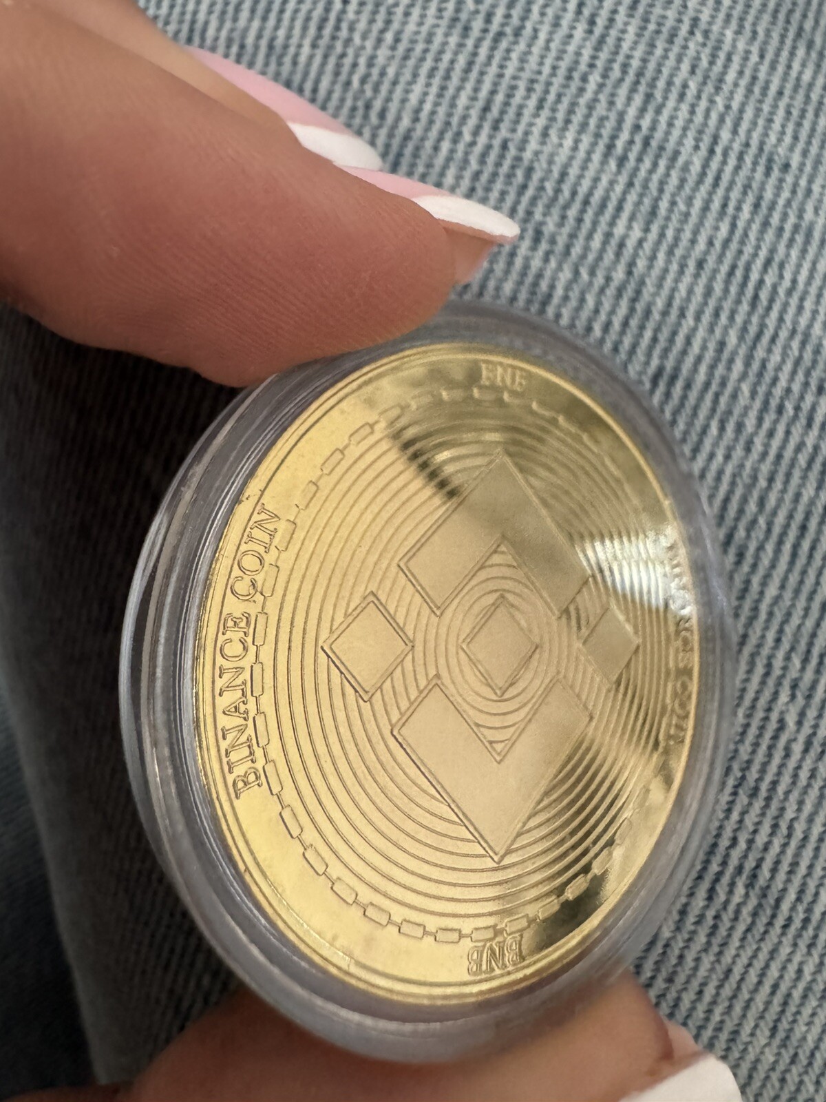Binance Physical Coin Golden Color Plastic Protective Case Crypto Gift