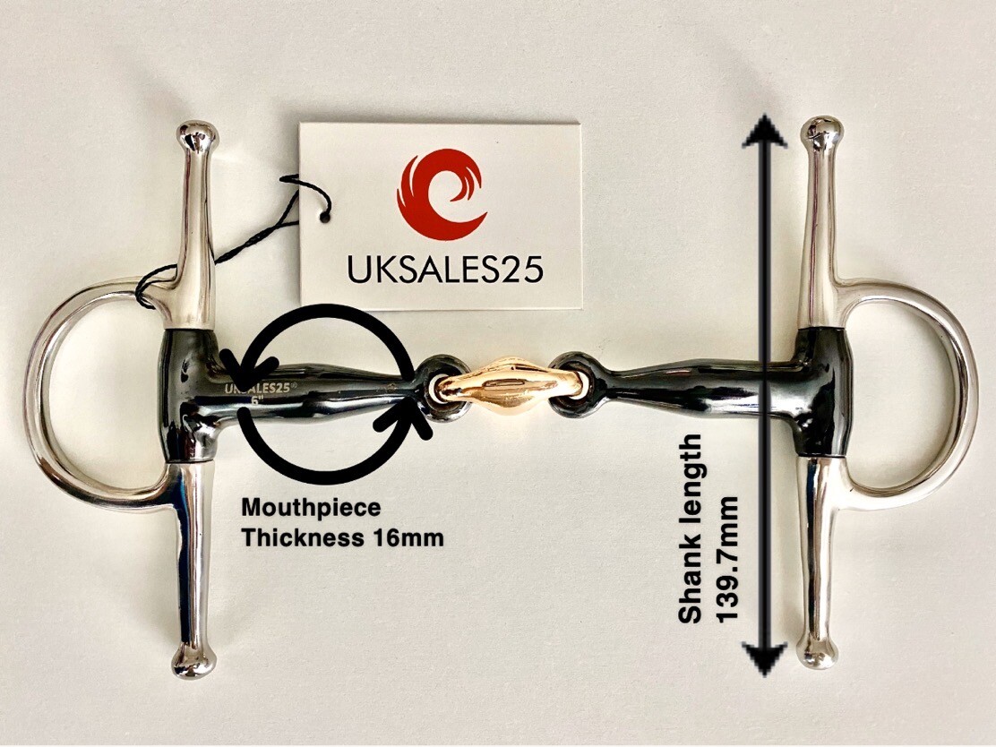 Full Cheek Sweet Iron Snaffle Bit Copper Lozenge (UKSALES25®)*SAME DAY DISPATCH*