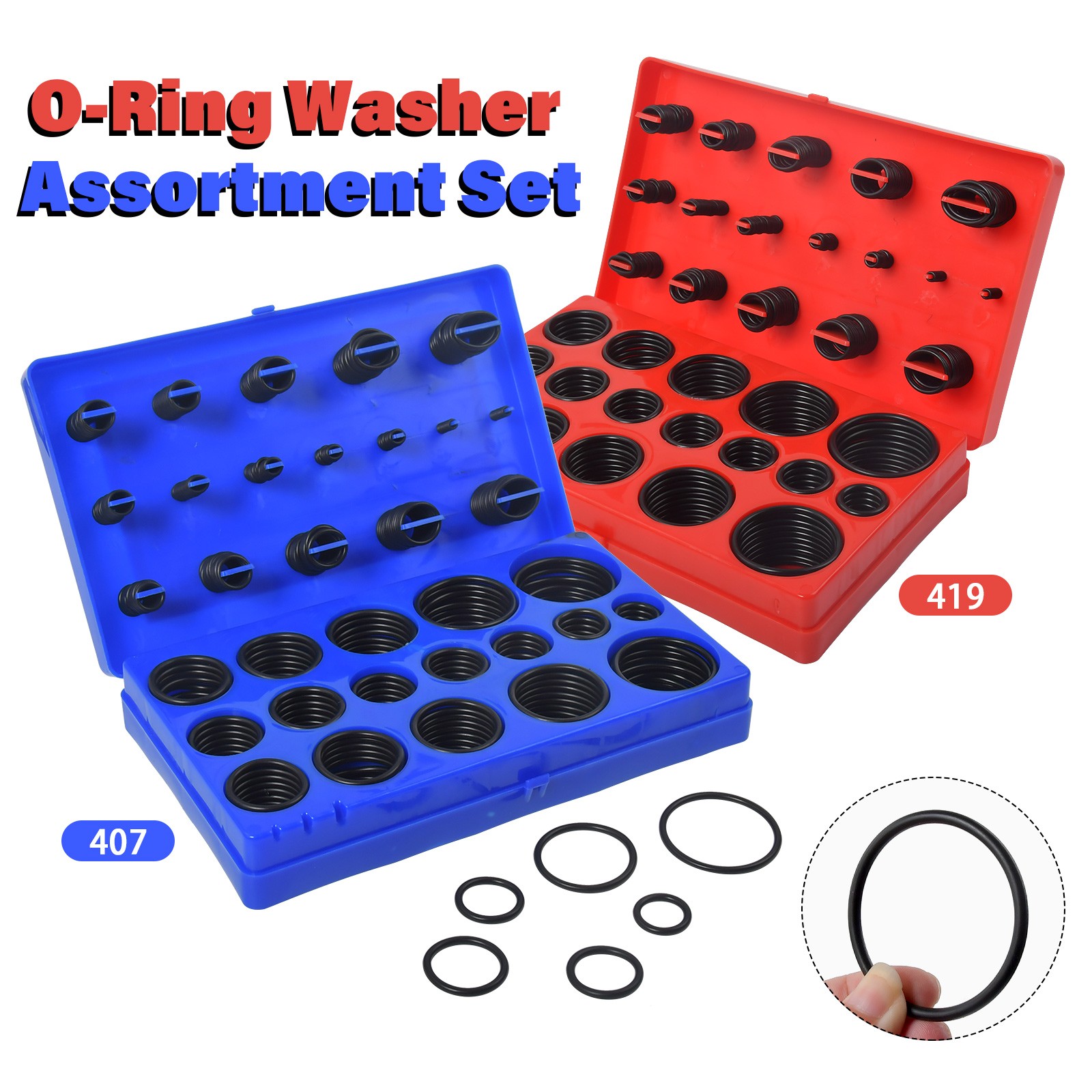 826 PCS Universal O Ring Assortment Set Metric Oil Proof Kit 64 Size O-Ring Case