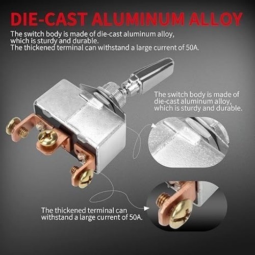 ON-Off-ON 3 Position Toggle Switch 50 Amp 12V Heavy Duty 3 Way Toggle Switch SPD