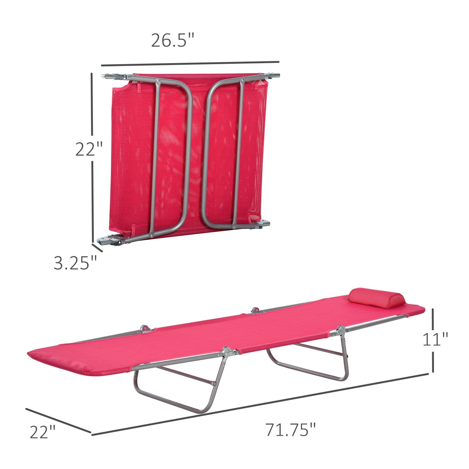 Durable Steel Frame Lounge Chair with Quick-Dry Fabric 264lb Pink