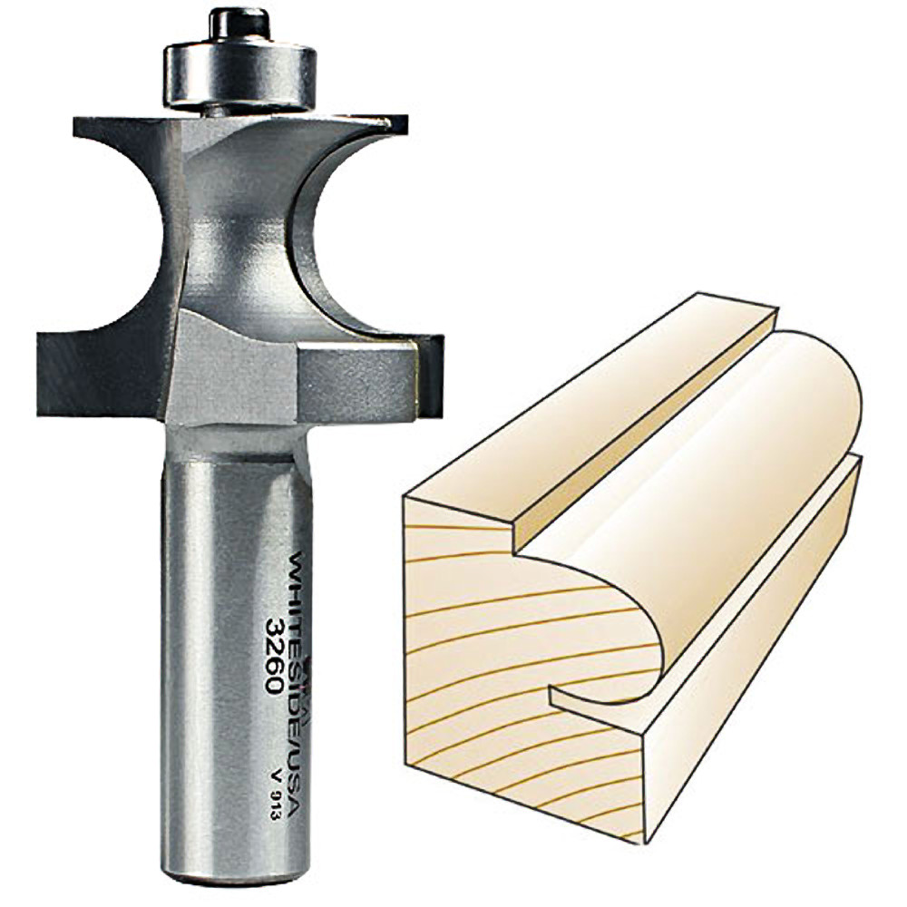 Whiteside 3260 Edge Beading Bit with 1-3/8" Large Diameter and 1"Cutting Length