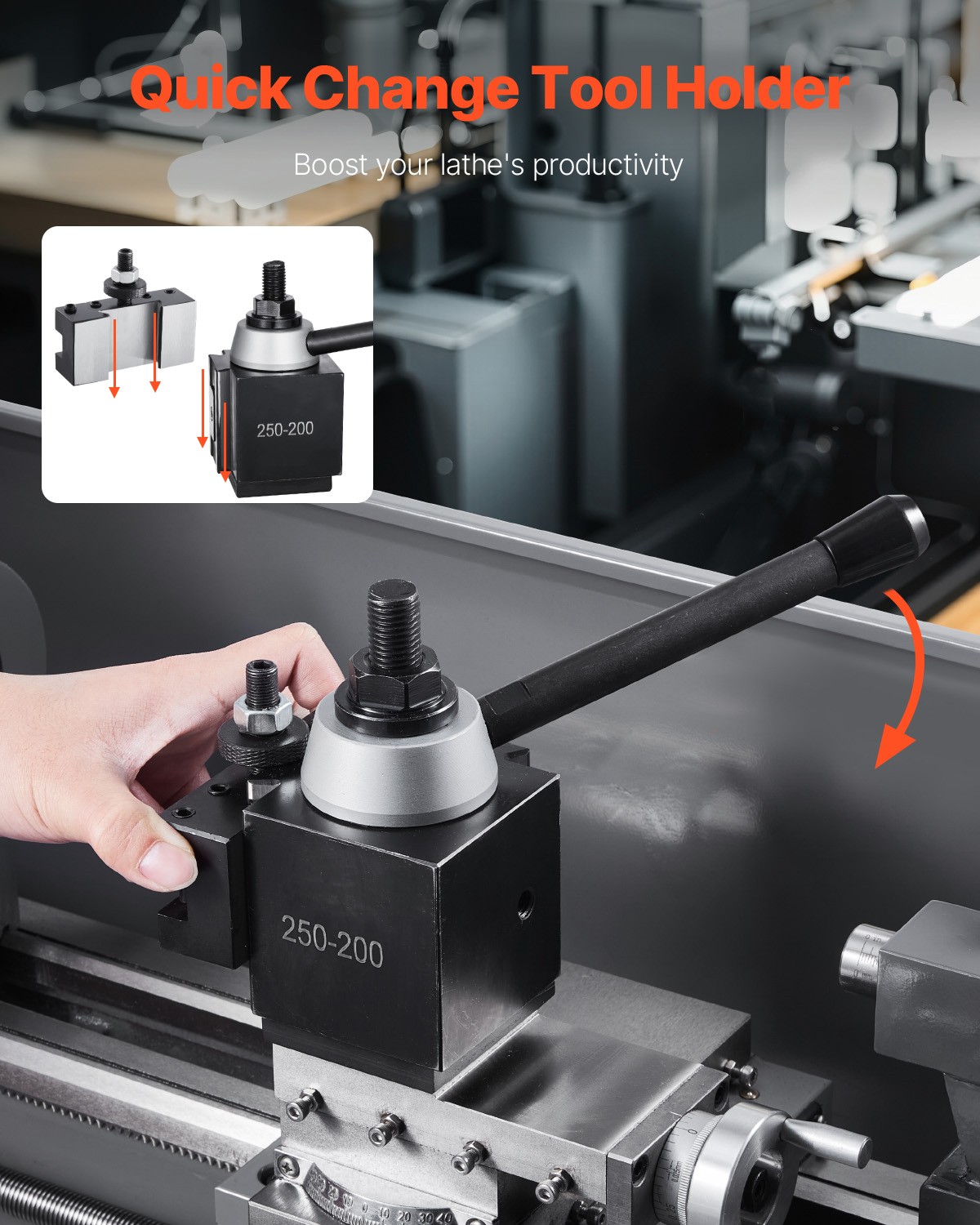 Quick Change Tool Post Set 8 Pcs Lathe Tool Holders for 10"-15" Mini Lathe Swing