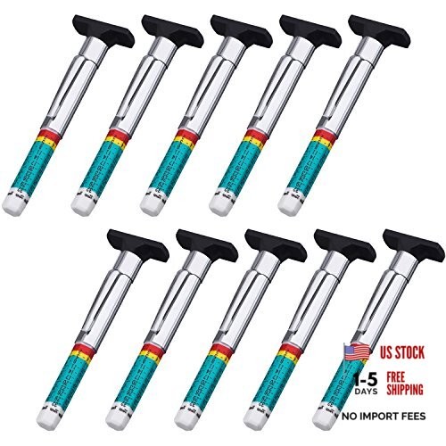 Pangda 10 Pack Tyre Gauge Smart Color Coded Tyre Tread Depth Gauge in 1/32