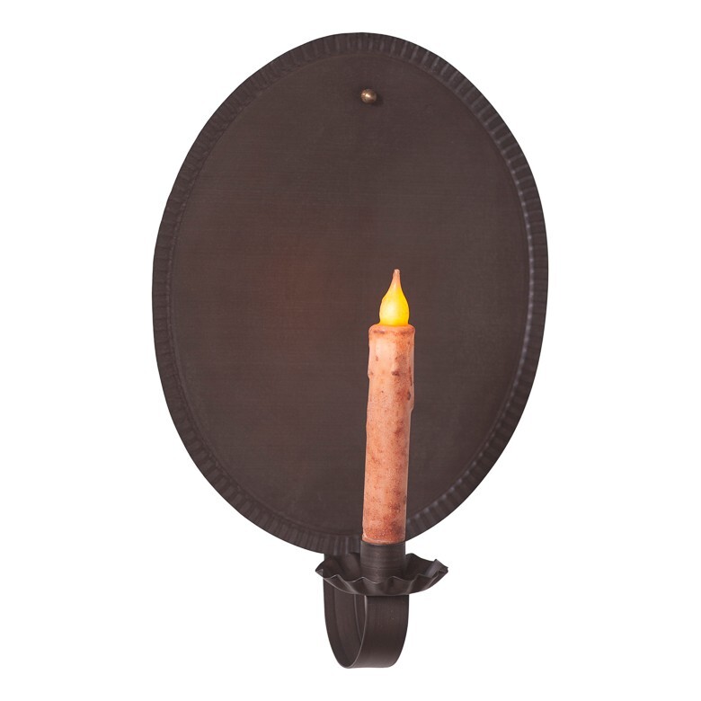 Round Crimped Candle Tin Sconce, 14.5-Inch, Versatile Décor