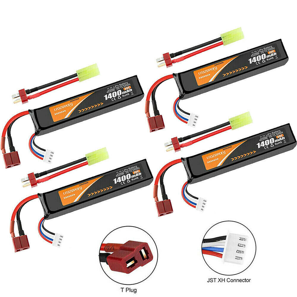 Airsoft Hobby Battery 11.1V Lipo 1400mAh 30C Airsoft AEG Rifle Guns