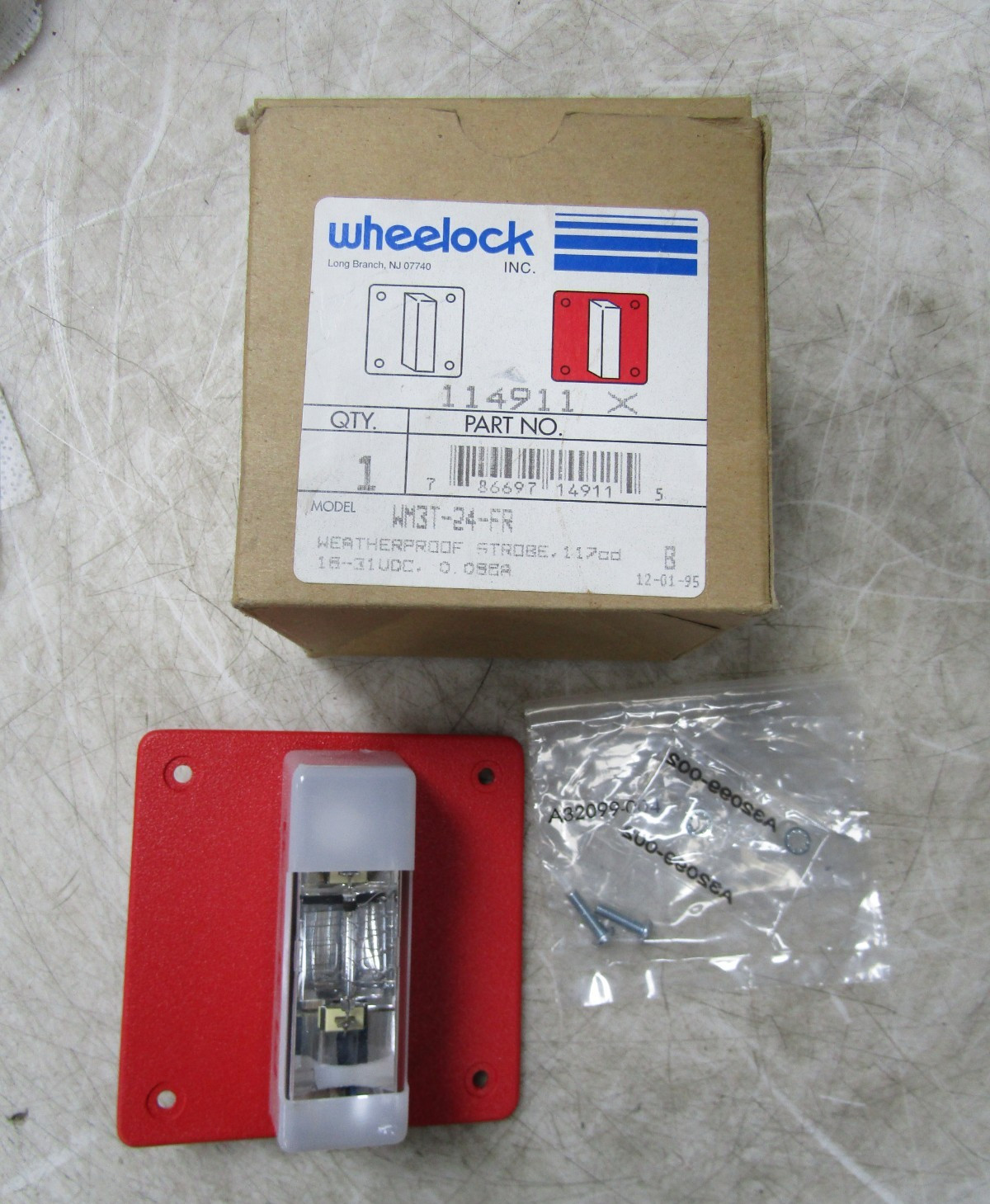 💥NEW WHEELOCK 114911 WEATHERPROOF STROBE 18-31 VDC WM3T-24-FR