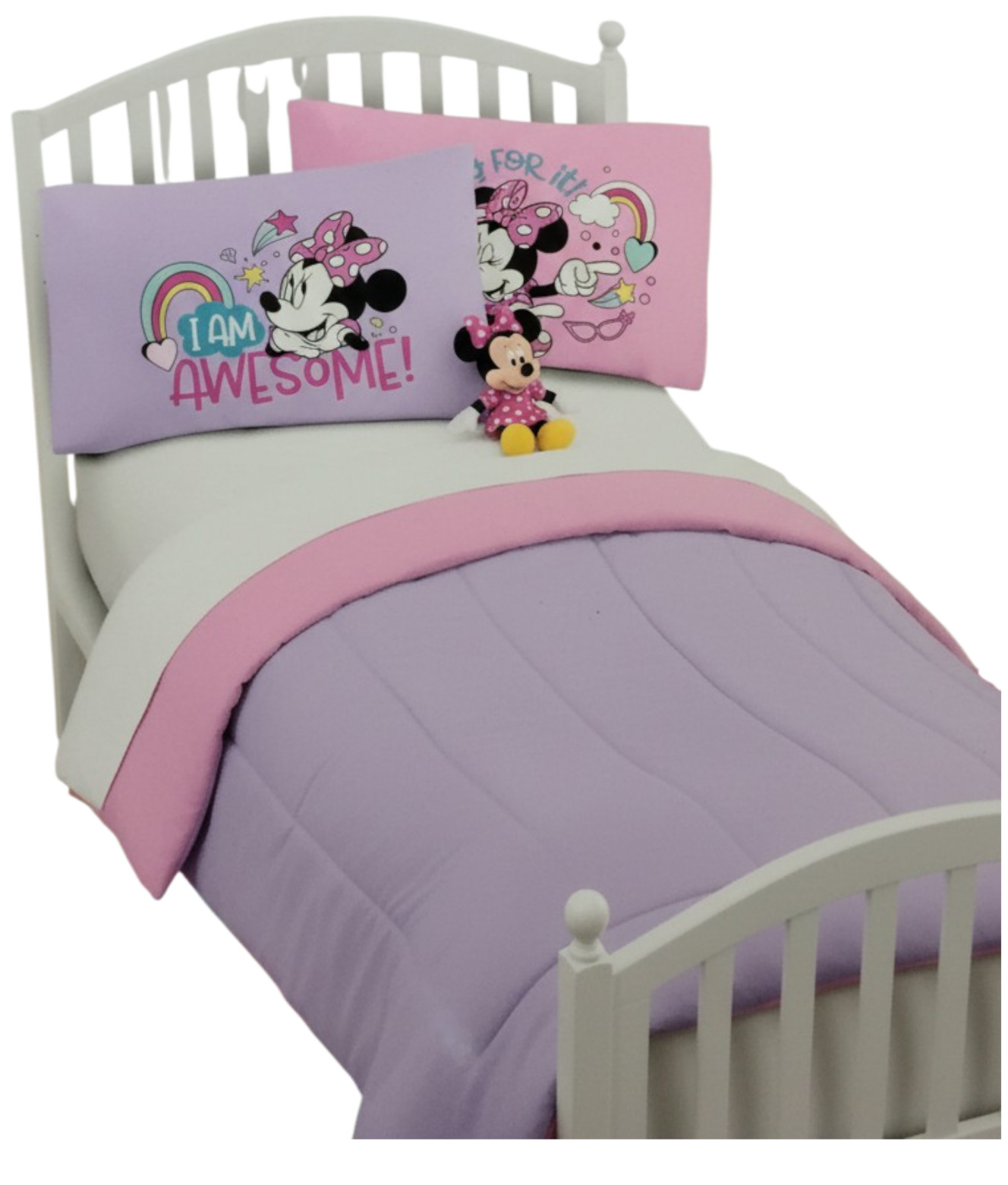 Double Sided Reversible Minnie Mouse Twin Size Pillow Case