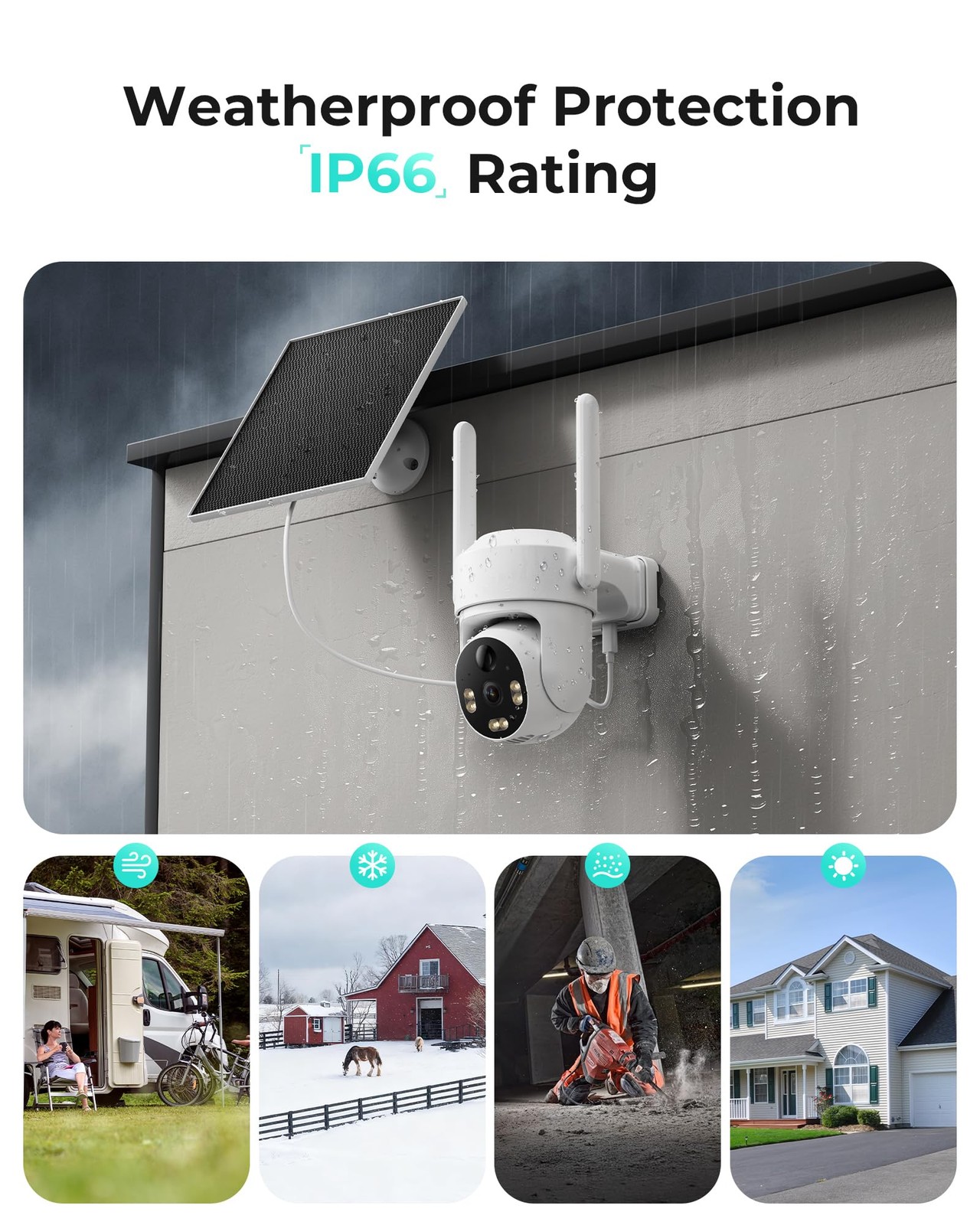 LIWAN Cellular Security Camera Outdoor, No WiFi Camera, 2 Pack White